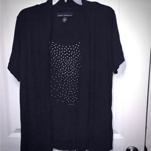 Isabella Rodriguez 1X black embellished top